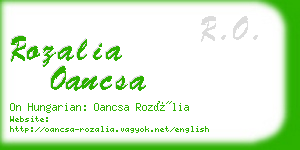 rozalia oancsa business card